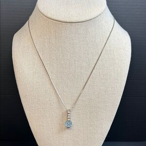 925 Sterling Silver Necklace with Topaz Gemstone